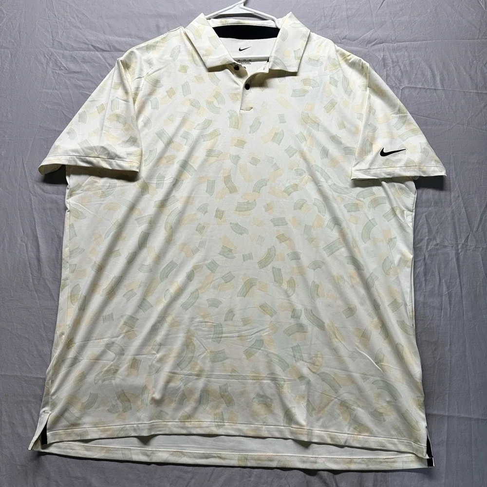 NWT Nike Golf Tour Dri-FIT Micro Print Polo Shirt Men's 2XL FD5739-113